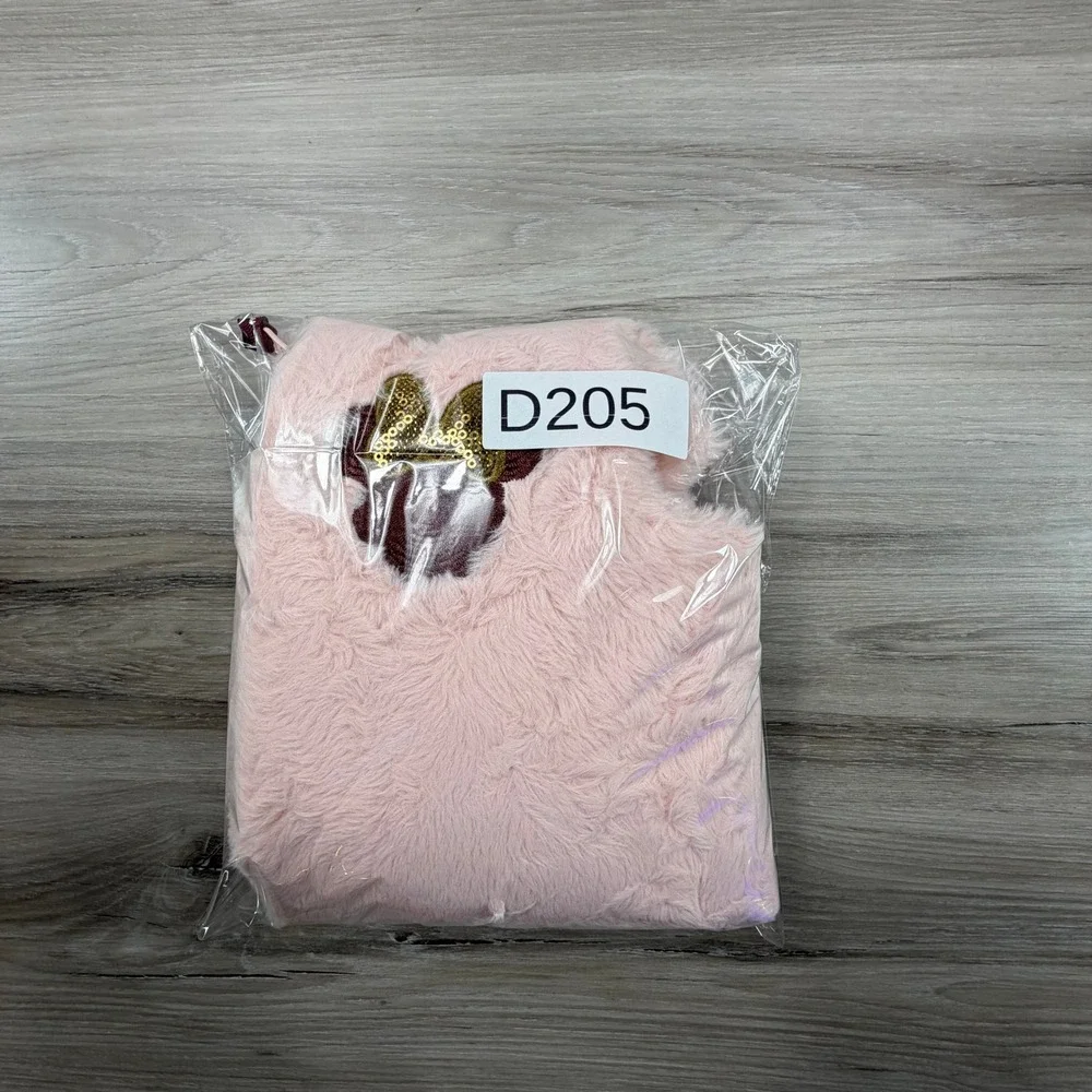 Disney‎ Baby Girls Pink Minnie Mouse Faux Fur Hooded Vest Size 6